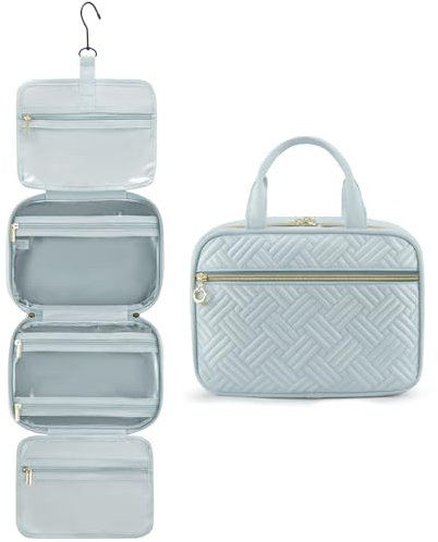LOVEVOOK Kulturbeutel zum Aufhängen, Wasserdicht Kulturtasche Damen Faltbare Waschtasche Kosmetiktasche Toiletry Bag Toiletttasche Beauty Case Groß mit 360°Drehbare Haken für Reise
