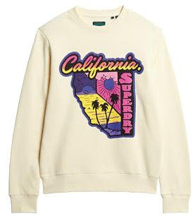 Superdry Herren Neon Travel Loose Sweatshirt, Urban Cream, Large