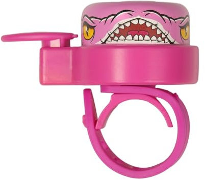 Crazy Safety Animal Drache Fahrradklingel Kinder | Wetterfeste Fahrrad Klingel Laut für Radfahren und Laufrad | Leichte Handhabung | Rechts- oder Linkshänder | Fahrradglocke für Kinder (Rosa)