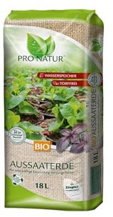 PRO NATUR Bio Aussaaterde Anzuchterde Pikiererde gebrauchsfertig und torffrei 1 x 18,0 L (18)