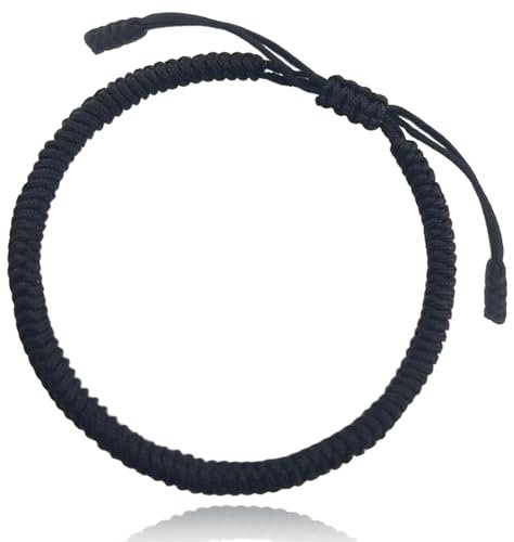 Lucky And Protection Bracelet,String Bracelet for Men Women,Hand Braided Rope Thread,Surfer Bracelet for Girl Son Teenage (black)