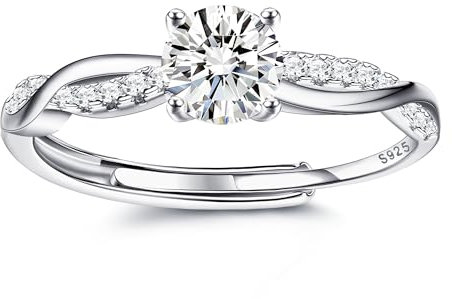 Krfy 925 Sterling Silber Ringe für Frauen Verstellbar Daumenring Damen Verlobungsring Eheringe Engagement Ringe Frauen Jubiläum Promise Ring Gold/Silber/Rosegold Versprechen Ringe Schmuckgeschenke