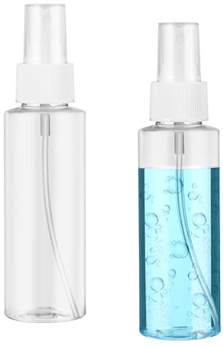 Tucnoeu 2 Stück Kleine Sprühflasche Transparent Zerstäuber Sprühflasche Reise Sprühflaschen Mini Leere Sprühflaschen Geeignet für Kosmetik, 100 ml Flaschen zum Befüllen Flugzeug