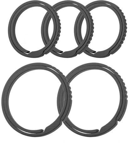 TISUR Titan-Schlüsselanhänger-Ringe, Karabiner, Erkennungsmarke, Schlüsselanhänger, 2 x große Schlüsselanhänger + 3 x kleine Schlüsselanhänger, Medium