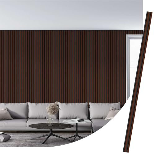 IZODEKOR WPC Slat Wall Paneling, 12 Pack Pvc Slat Wall Panels for TV Backround, 3D Wall Paneling for Interior Wall, Acoustic Soundproof Wall Panels - 12 Pcs 290x12 cm - 4.17 Sq.M. Coverage | Rose Wood