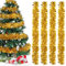 Lametta Girlande Weihnachten Gold,Metallisch Girlande Weihnachtsbaum,4 Stück Glänzend Weihnachtsgirlande,Weihnachtsbaumschmuck Girlande,Lamettergirlande,Festliches Lamettaa Dekoration