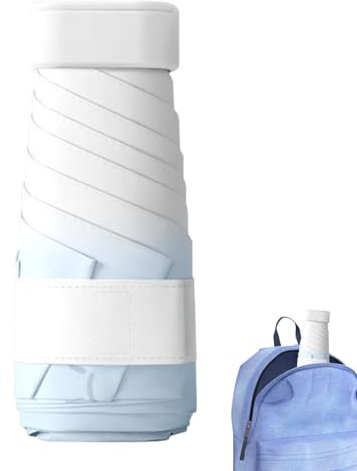 Sonnenschirm – ultraleichter Regenschirm, , kompakter, flacher Taschenschirm | ultraleicht, Taschenschirm zum Spazierengehen, blau, Refer to description