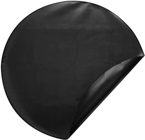 QUARKZMAN 106 cm Runde Feuerstelle Matte 2-Lagig Silikon Feuerfest Tragbar Unter Grill Matte Wiederverwendbar Wasserdicht BBQ Pad Grill Zubehör für Draußen BBQ Terrasse Deck Gras Schwarz