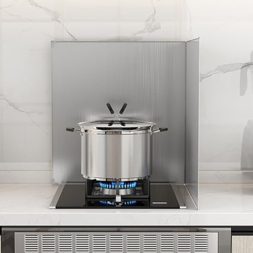 Protezione affidabile contro gli schizzi di olio, in acciaio inox, per fornelli a gas (30 x 40 cm)