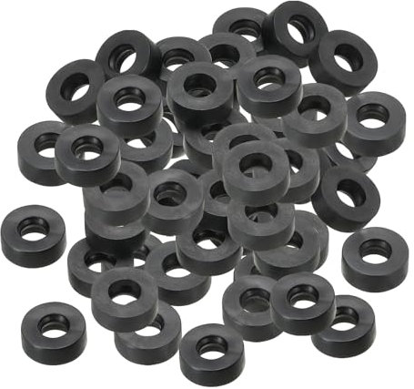 PATIKIL 40pz Rondelle Piatte in Gomma M3, Rondella Piatta 3mm ID x 8mm OD x 3mm Spessore Anello Tenuta Separatore Guarnizione per Tubo Rubinetto Tubo Acqua Bullone Fissaggio, Nero
