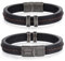 Glooraca Personalisierte Armbänder für Männer Benutzerdefinierte 1-5 Namen Leder Herren Armband Personalisierte Geschenke für Papa Ehemann Sohn