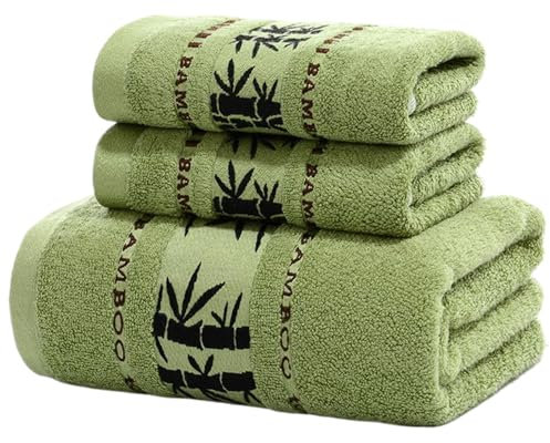Toallas de lujo para baño, 3 piezas de fibra de bambú suave absorbente juego de toallas de lujo con toalla de baño de 55 x 28 pulgadas y toallas de mano de 29 x 13 pulgadas, toallas de bambú lavables