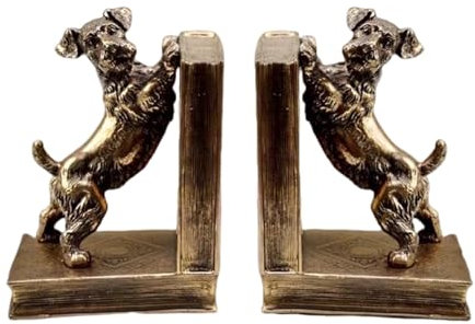 Lot de 2 Serre-Livres décoratifs for Chiot, Serre-Livres décoratifs Uniques en Forme de Chien, Bouchon de Livre Vintage en Forme de Chien Animal Mignon, Ornements de Bureau créatifs