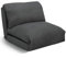 Asukale Schlafsofa, Schlafcouch, 4 in 1 Schlafsessel mit Bettfunktion, Gästebett, Einzelsofa, Polstersofa, mit Verstellbarer Rückenlehne,Chaiselongue, für Schlafzimmer, Wohnzimmer Black-Grau