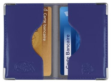 Color Pop® Etui 2 Cartes bancaires blindé (Anti-RFID) - Fabrication française - Protection des données bancaires (Indigo)