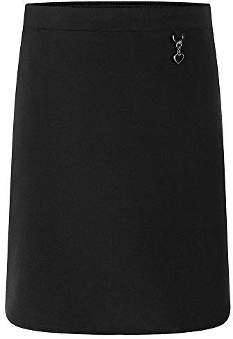 ZECO Girls’ Pull-On Stretch Elasticated Waist School Skirt (3-16 Years) Black
