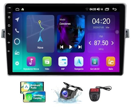 ZZPHKK Android 13 9 Zoll QLED Touchscreen Autoradio Stereo für Toyota Verso R20 2009-2018 mit Wireless Carplay Android Auto/Car Local Weather/SWC/DSP/FM RDS DAB+ Radio/Bluetooth(NF-1)