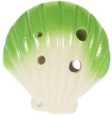 GOOHOCHY 6löcher Ceramic Ocarina Im Cartoon-schalen-design Tragbares Musikinstrument Keramik Für Anfänger Für Musikalische Praxis C-dur Schalen-grün