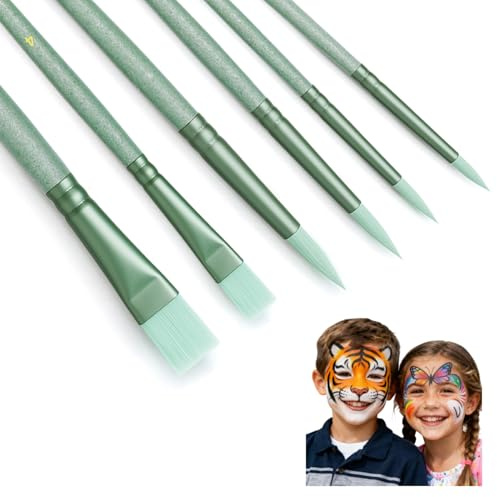 Paint Brushes Set for Acrylic Painting,Watercolor Brushes Painting Brush Nylon Hair Brushes for Acrylic Oil Watercolor Canvases Rock Body Face Nail Miniature Detailing Drawing Art Supplies(Green)