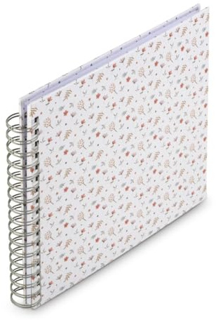 Hama Spiralalbum mit Blumenmuster, 28 x 24 cm, 50 weiße Seiten