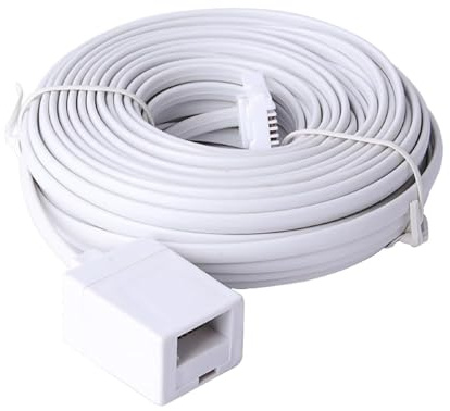 Roiloo Telephone Extension Cable Suitable for UK Fixed Line Households(10M)