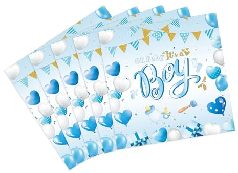 Gleemix 20 Pcs Servietten Babyparty Junge, 33x33cm Its a Boy Babyparty Servietten, Gewebe Geburtstag Junge, Welcome Home BabyBoy, Oh Baby Deko Papierservietten, für Baby Shower Deko Gender Reveal