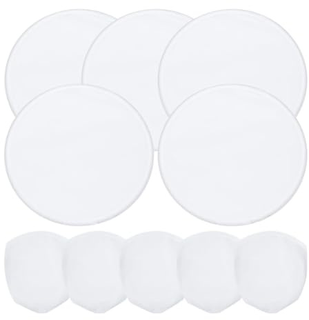 Flaroey 5 Pcs Foldable Flying Disc Fans 9.8 Inch Sublimation Fans Polyester Black Edge Folding Fan Set with Bag for Party White