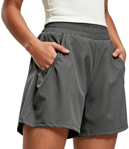 YYDSXK Short de bain pour femme - Taille haute avec poches - Séchage rapide - Boxer Liner UPF50+ UVA - Bikini pour femme - Pour la plage, les sports nautiques