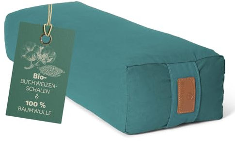 #DoYourYoga Yogabolster »Paravati« mit Bio-Buchweizenschalen (KBA), waschbarer Bezug, 67cm x 13cm, Meditationskissen/Sitzkissen/Zafukissen für Yin Yoga - dunkelgrün