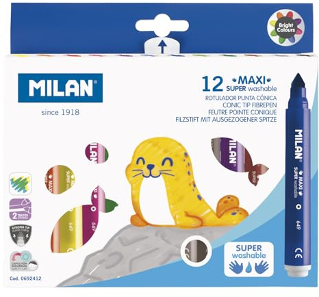 Milan 0692412 – Pack of 12 Super Washable Markers