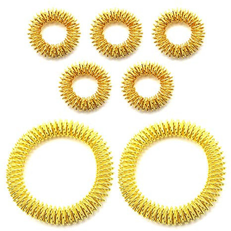 5 Stücke Akupressur Massage Ringe + 2 Stücke Handgelenk Massage Ring, Chinesische Medizin Schmerztherapie Finger Zirkulation Massage Ring Gesundheitsversorgung Werkzeug