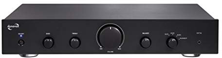 Dynavox Vollverstärker VT-60, Front-Anschluss für Smartphone, Tablet, oder z.B. MP3-Player, Standard-Breite (43 cm). Bass-, Höhen- und Balanceregler, schwarz