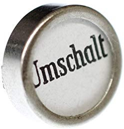Miniblings Schreibmaschinentaste Brosche Pin Anstecker Umschalt Weiß - Handmade Modeschmuck I Anstecknadel Button Pins