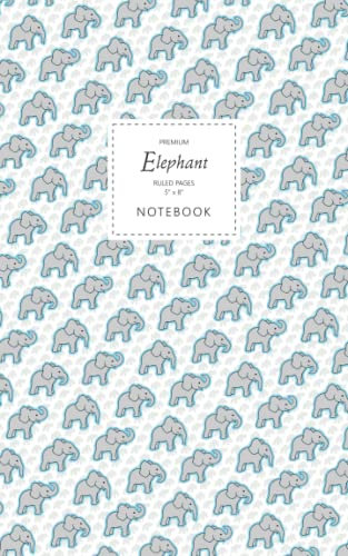 Elephant Notebook - Ruled Pages - 5x8 Notizbuch - Premium (Blue)