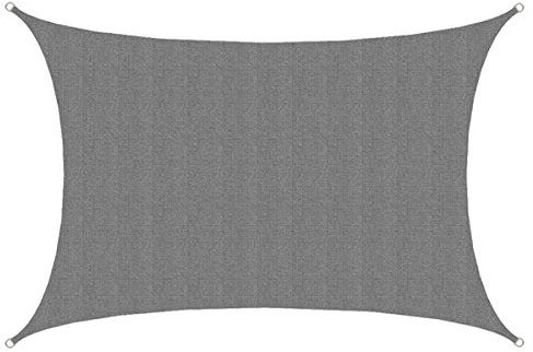 AMANKA UV Sonnensegel 6 x 4m Rechteckig Wasserdurchlässig - Sonnenschutz Balkon Terrassendach Sichtschutz Garten Sonnendach 6x4 m Sonnenschutz Terrasse Trampolin Pergola Wohnwagen Pool Teich Camping