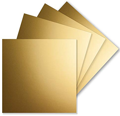 150 Einzel-Karten Quadratisch - 15 x 15 cm in Gold Metallic - 240 g/m² - blanko Bastel-Karten, Postkarten, Bastelkarton in Ton-Papier Qualität