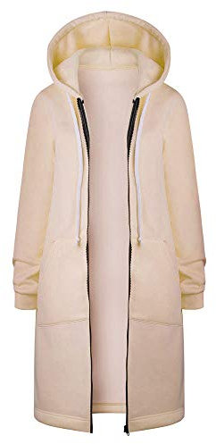 qiaoxiahe Warme Winterjacke für Damen Lange Einteilige Einseitige Kaschmir-Winterjacke mit Kapuzenpulloverjacke Einfach und Modisch