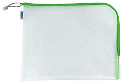 HERMA Dokumententasche A4 mit Reißverschluss, große wasserdichte Reißverschlusstasche, verschließbare Dokumentenmappe aus Kunstoff mit Zipper, halb-transparent, 36 x 28 cm, grün