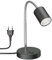 ledscom.de Tischleuchte WAIKA mit Schwanenhals und Schalter schwarz matt, inkl. GU10 LED Lampe (warmweiß, 2,339W, 227lm, 110°)