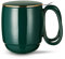 ZENS Teetasse mit Teesieb und Deckel, 473 ml, verschlungener Griff, lose Teeblätter, Teebecher mit goldfarbenem Rand, für Tee-Geschenk/dunkelgrün, 480 ml