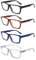 BOSAIL 4 Pack Reading Glasses Blue Light Blocking Large Square Frames with Spring Hinges, Anti Glare UV Eyestrain,Computer Readers for Men Women 1.5