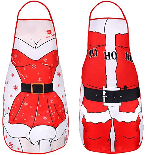 Wisolt Weihnachten Geschenke für Frauen Personalisierte Geschenke für Männer Lustige Geschenke für Freundin Kochschürze Herren Damen Grillschürze für Männer Weihnachtsschürze Geschenke für Paare