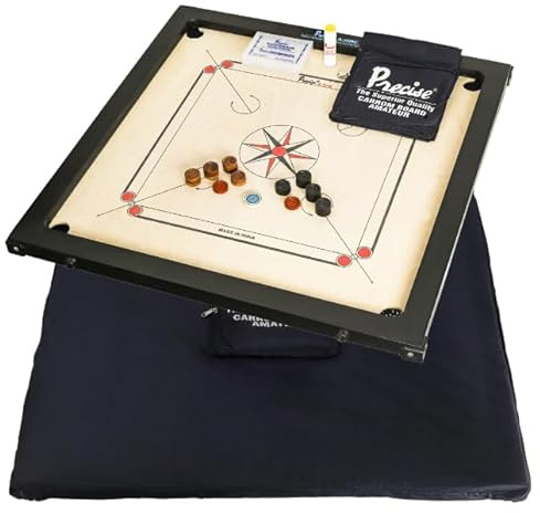 Doctor Sport Carrom international Turnier Brett, 12 kgs, 74x74 cm, A-One | 8mm Naturel Birch A Grade Holz Spielbrett, Outer 83x83 cm