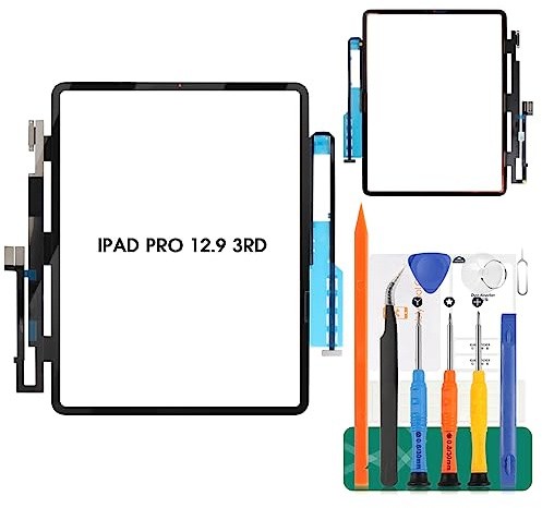 per iPad Pro 12.9 3 ° Touch Screen Sostituzione per iPad Pro 12.9 2018 Sensore Digitalizzatore A2014 Touch Digitizer Pannello Vetro Compatibile con A1895 A1876 Kit di Parti di Riparazione (senza LCD)