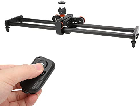 Wirelesss Camera Video Auto Dolly Professioneller 60-cm-Kamera-Videoschienen-Elektroschieber mit Kugelkopf L4X-Kameraschieber für Spiegellose Spiegelreflexkameras mit Einzelobjektiv Sportkameras