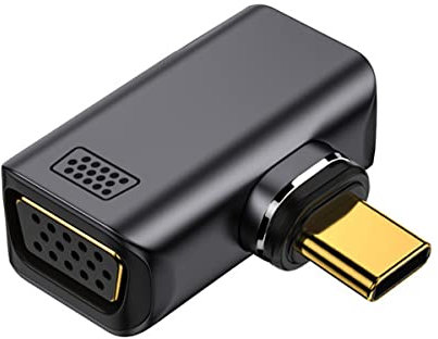 NFHK Adaptateur convertisseur magnétique coudé type C vers VGA RVB 1080p 60 Hz pour tablette, téléphone et ordinateur portable