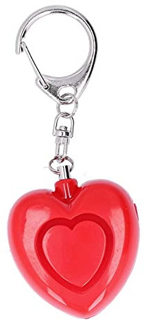 Porte-clés d'alarme personnelle 130 dB, alarme d'autodéfense avec lumière LED en forme de cœur, porte-clés d'alarme de sécurité pour femmes âgées et enfants(rouge)