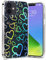 Efitoo Compatible with iPhone 12/iPhone 12 Pro Case Glitter Clear with Design Laser Holographic Rainbow 3D Heart Love Sparkle Cute Bling Hard PC & TPU Shockproof Protective Women Girls Phone Cover