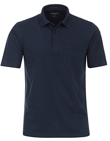 CASAMODA Poloshirt Halbarm Brusttasche geknöpfter Kragen blau Größe XXXL