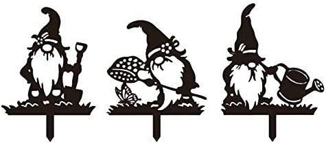 Jardin Nain, Jardin Nain en métal Vintage, Iron Hollow Out Silhouettes Vintage Metal Yard Garden Outdoor Decor, Piquet en métal